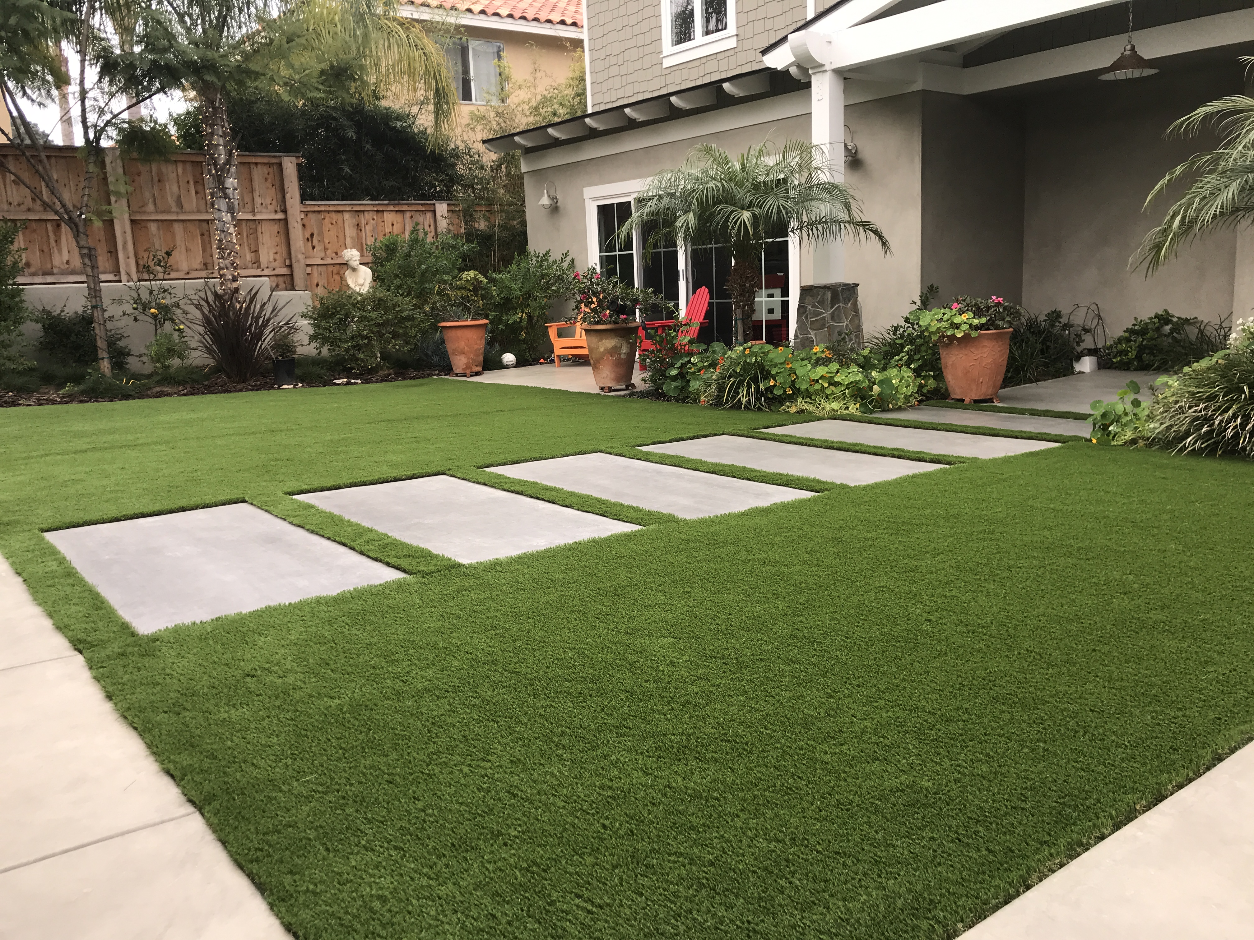 Artificial grass landscaping in Flower Mound